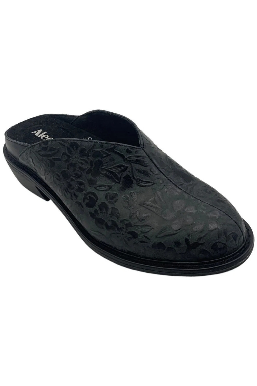 Alegria Women's Leather Embossed Mules Michy Loretta Crow - Medium